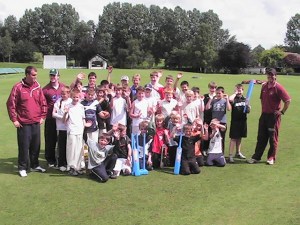 The Cricket Camp takes a break for a team photo.