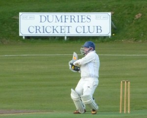 Stuart Corbett-Byers reaches his fifty with a boundary