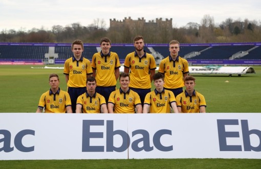 Chris McBride (back left) pictured with Durham Academy ©Durham CCC